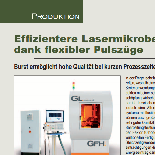 More efficient laser micro machining