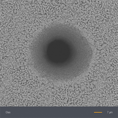 Micro drilling in glass